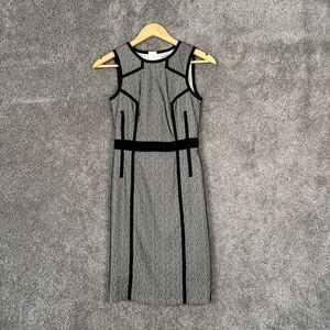 Banana Republic Dress Womens 0 BLack Lace Overlay Sleeveless Scoop Neck Zip